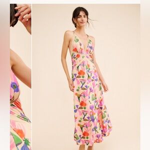 FARM Rio Asymmetrical Skirt in Pink and Green Floral